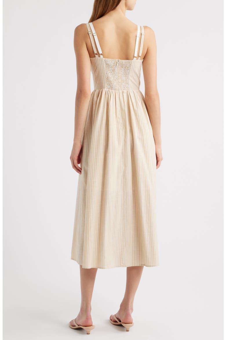 Double Strap Cotton Blend A-Line Sundress, Alternate, color, NATURAL