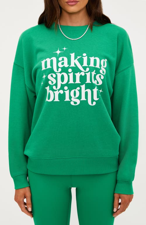 Beach Riot Devyn Making Spirits Bright Oversized Sweatshirt In Green