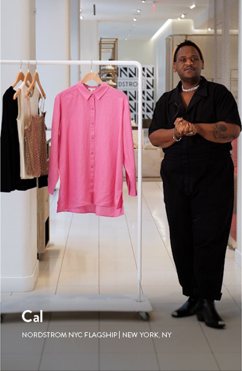 Classic Long Sleeve Organic Linen Button-Up Shirt, sales video thumbnail