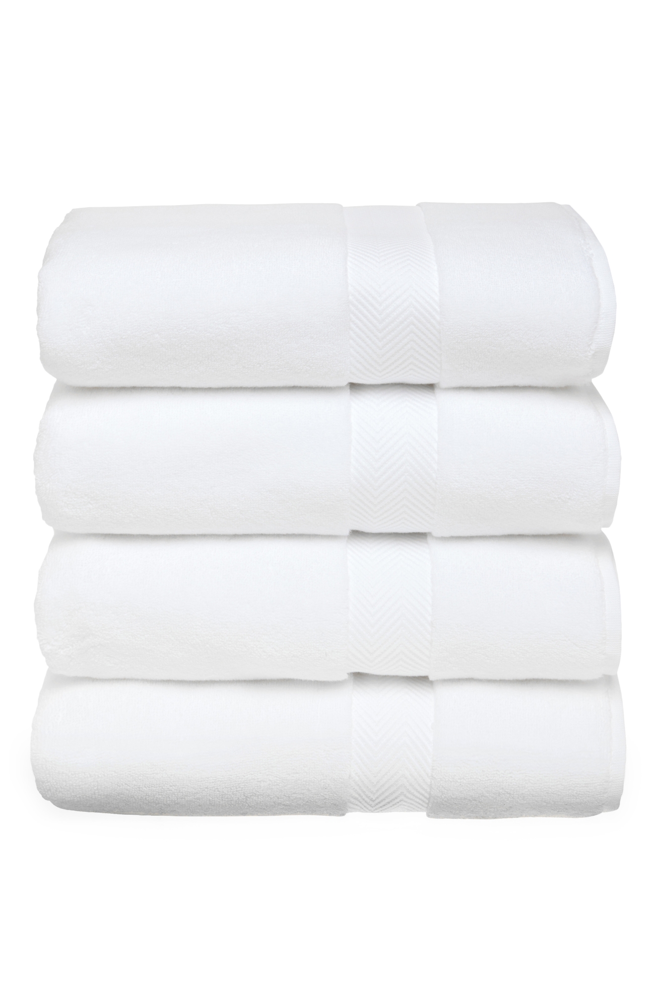 Nordstrom Organic Hydrocotton Set of 4 Bath Towels $140 Value - White, 4 Piece Set