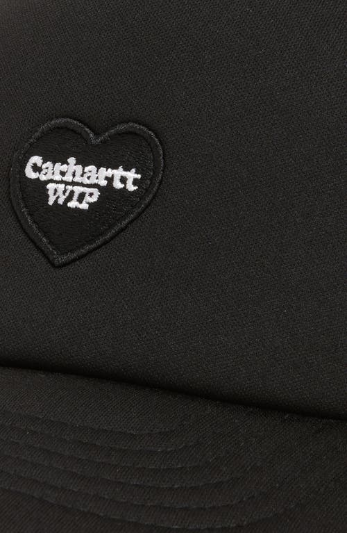 Carhartt Work In Progress Heart Patch Trucker Hat In Black