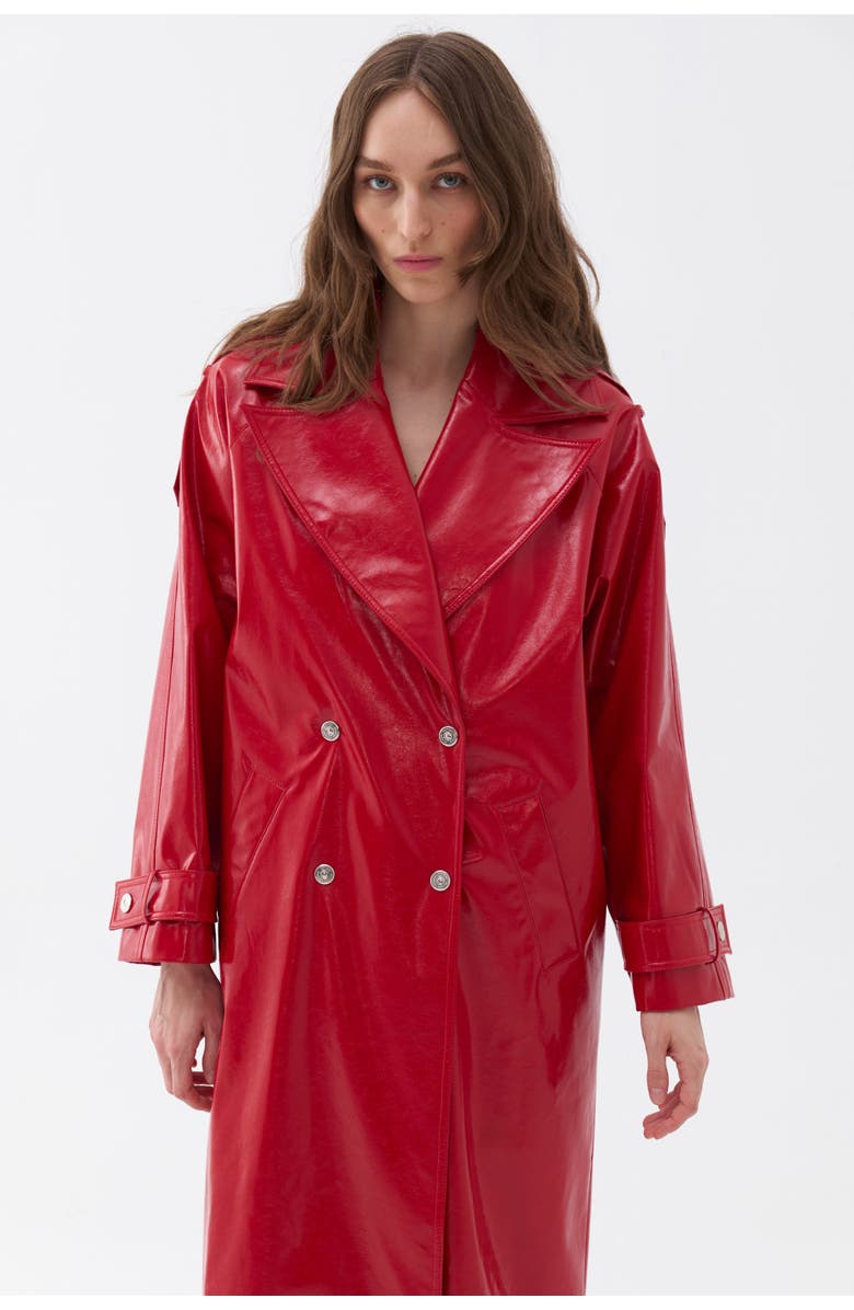 Nocturne Faux Leather Trench Coat, Alternate, color,