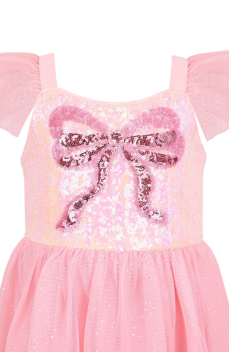 Zunie Kids' Sequin Bow Dress, Alternate, color, Blush