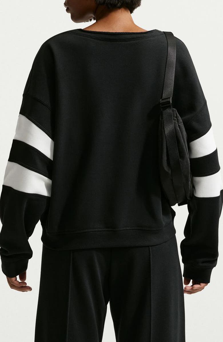 Nike Club Fleece V-Neck Sweatshirt, Alternate, color, Black/ Sail/ Sail