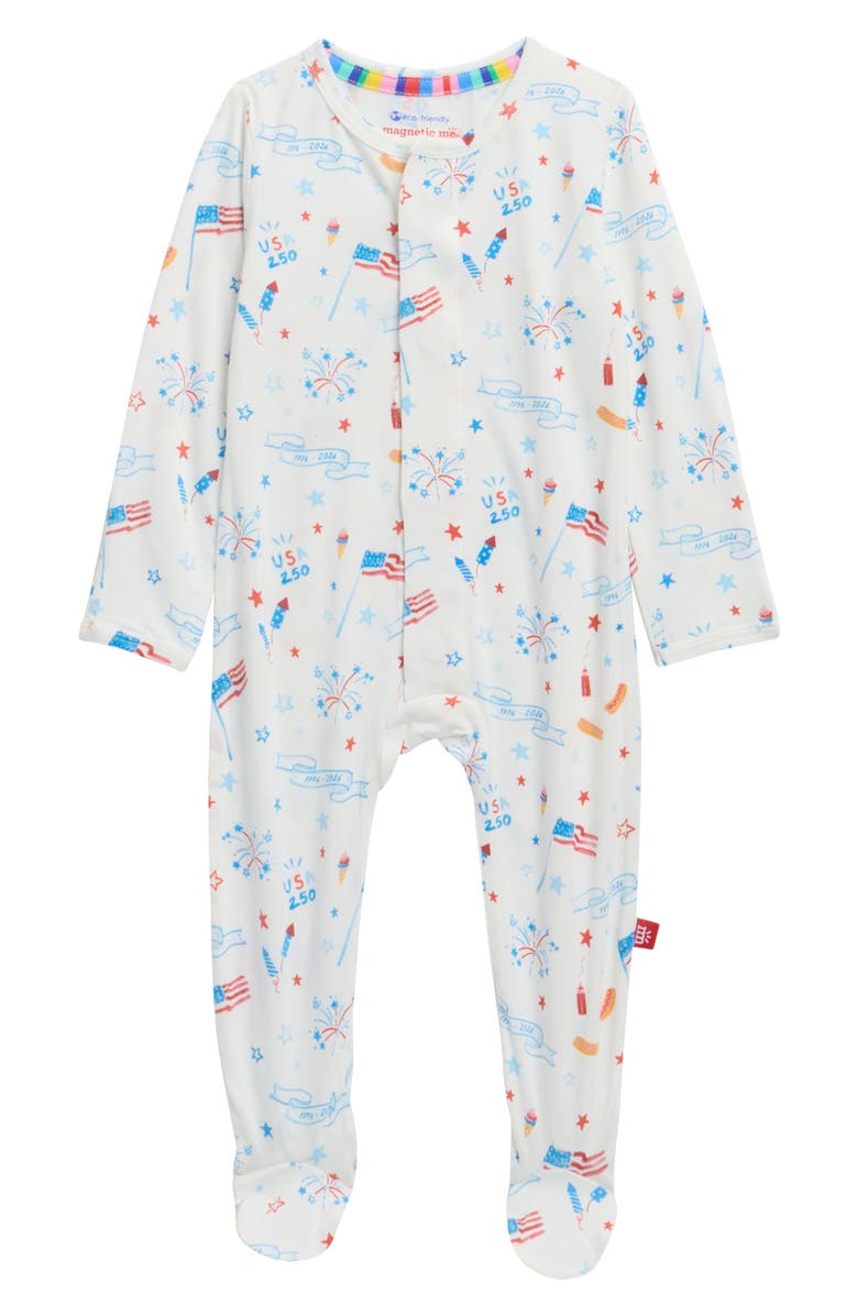 Magnetic Me USA 250 Ruffle Magnetic Footie, Main, color, Usa 250