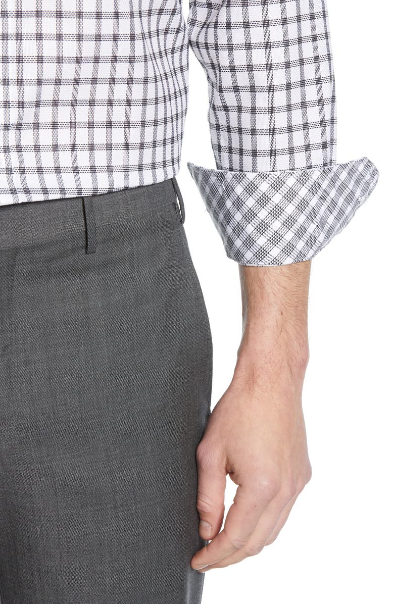 English Laundry Trim Fit Plaid Dress Shirt, Alternate, color, 