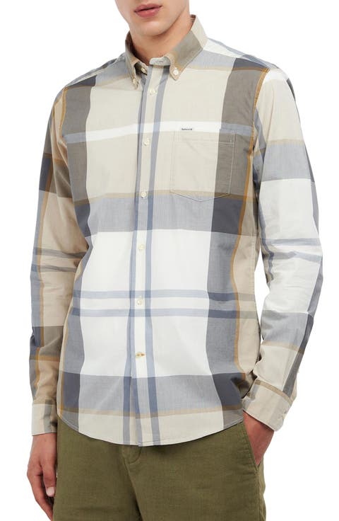 Harris Tailored Fit Plaid Cotton Button-Down Shirt