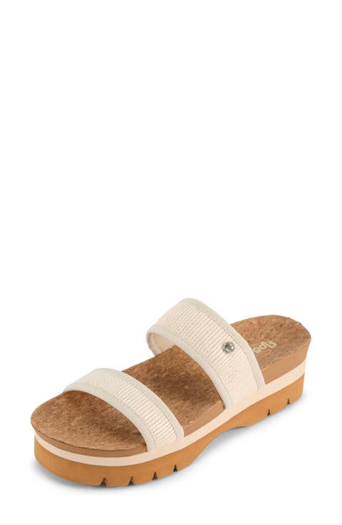 Knit Platform Slide Sandal (Women)