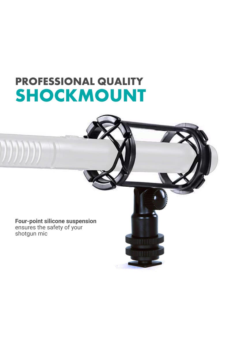 MOVO SMM1 Camera Shoe Shockmount for Shotgun Microphones 19-25mm in Diameter, Alternate, color, Black