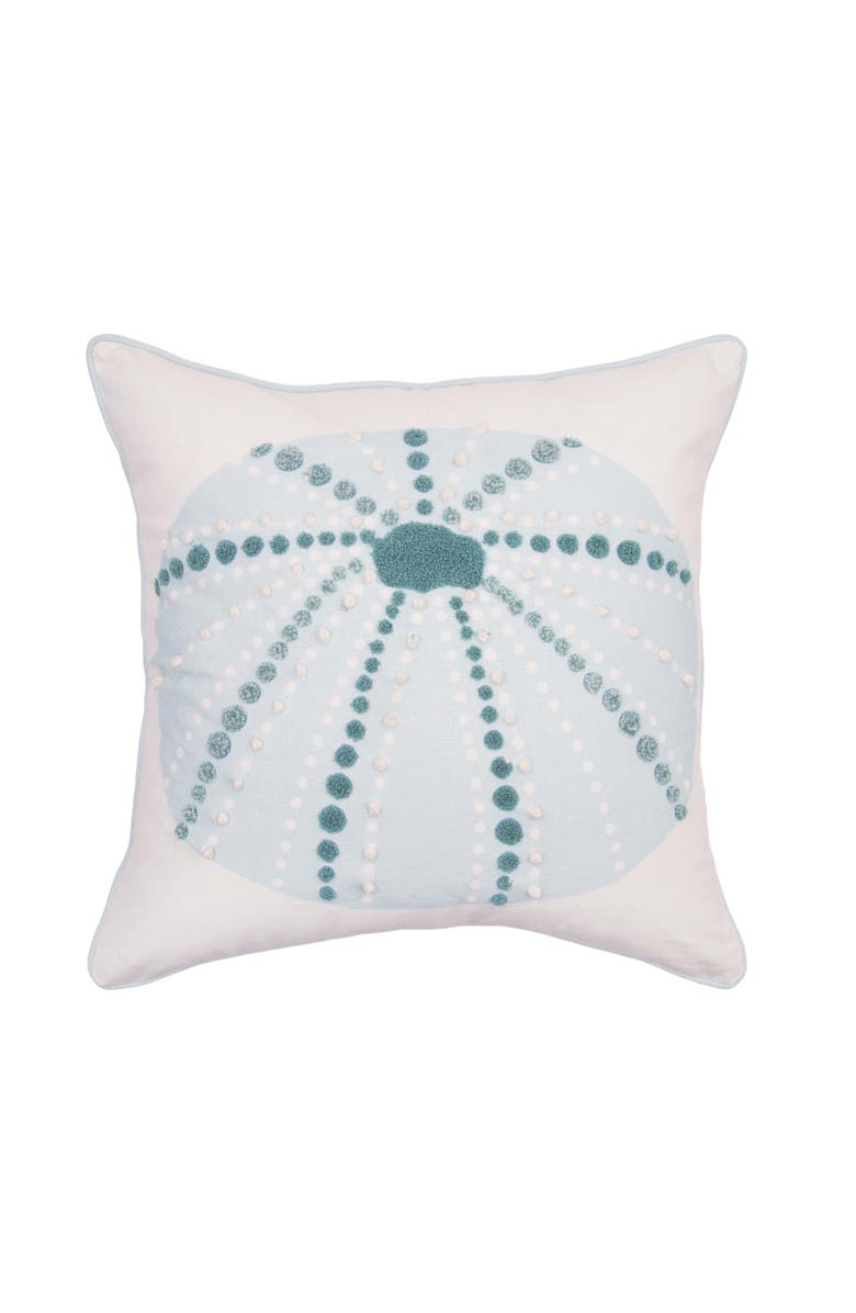 C&F Home Sea Urchin Shores Graphic Print Geometric Embellished Throw Pillow, 18" x 18", Main, color, Green