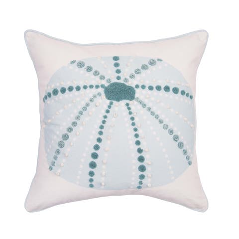 Sea Urchin Shores Graphic Print Geometric Embellished Throw Pillow, 18" x 18"