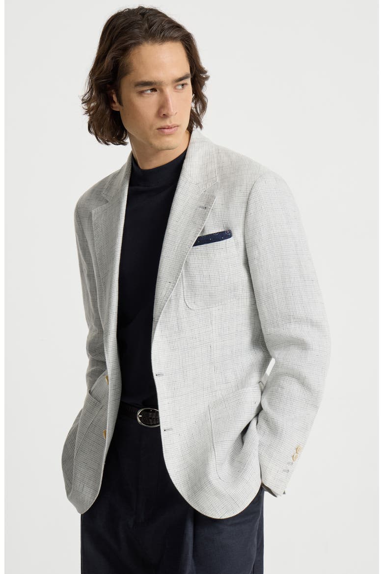 Houndstooth deconstructed blazer, Alternate, color, Pearl Grey