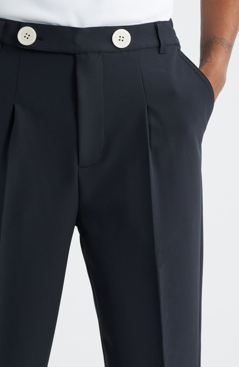 Malbon Golf Oliver Pleated Straight Leg Pants, Alternate, color, Black