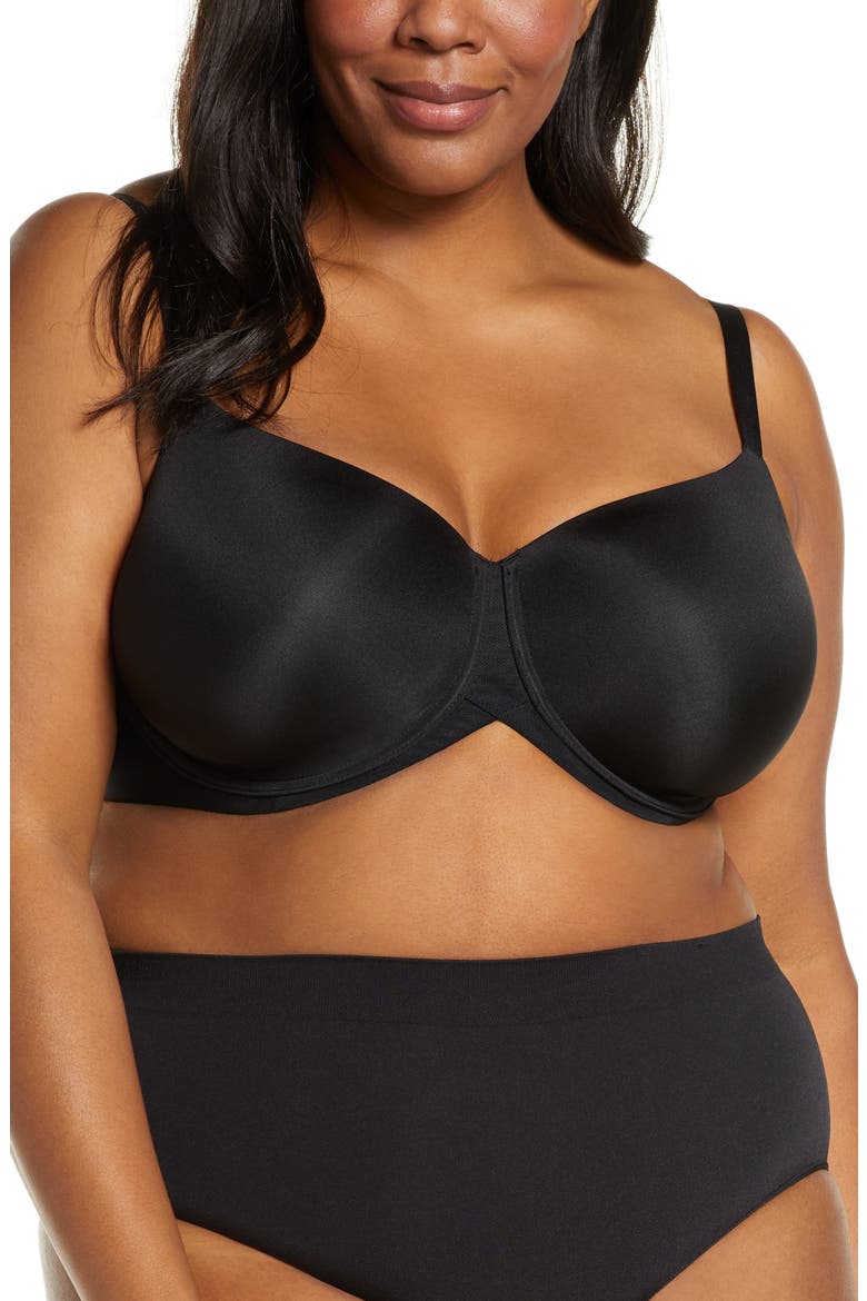 Ultimate Side Smoother Underwire T-Shirt Bra, Main, color, BLACK