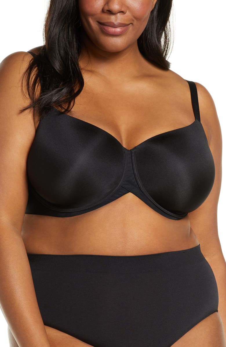 Wacoal Ultimate Side Smoother Underwire T-Shirt Bra, Main, color, Black