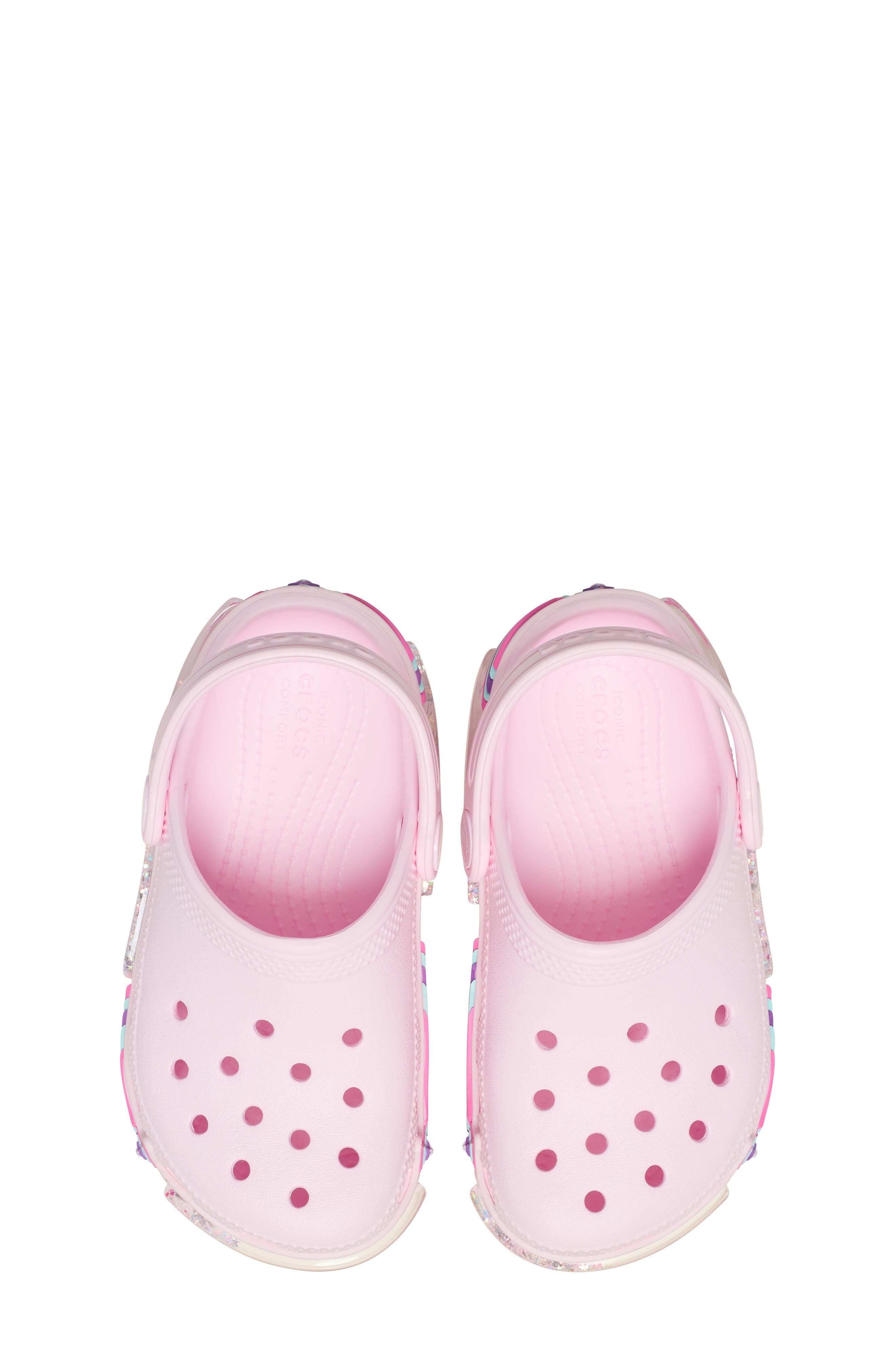 CROCS Kids
 Classic Star Sparkle Shaker Clog, Alternate, color, Pink Milk