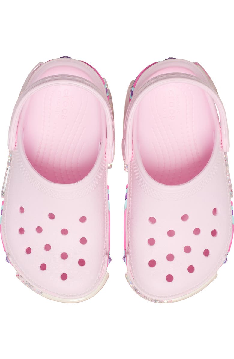CROCS Kids' Classic Star Sparkle Shaker Clog, Alternate, color, Pink Milk