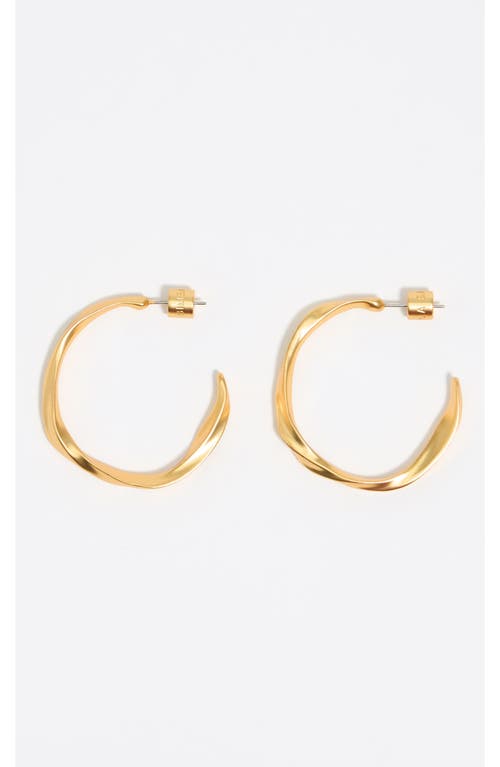 Bimba Y Lola Maxi Matte Uneven Hoop Earrings In Gold