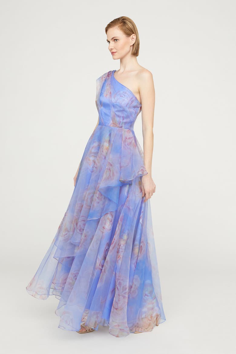 Augusta One Shoulder Gown, Alternate, color, Pearl Roses