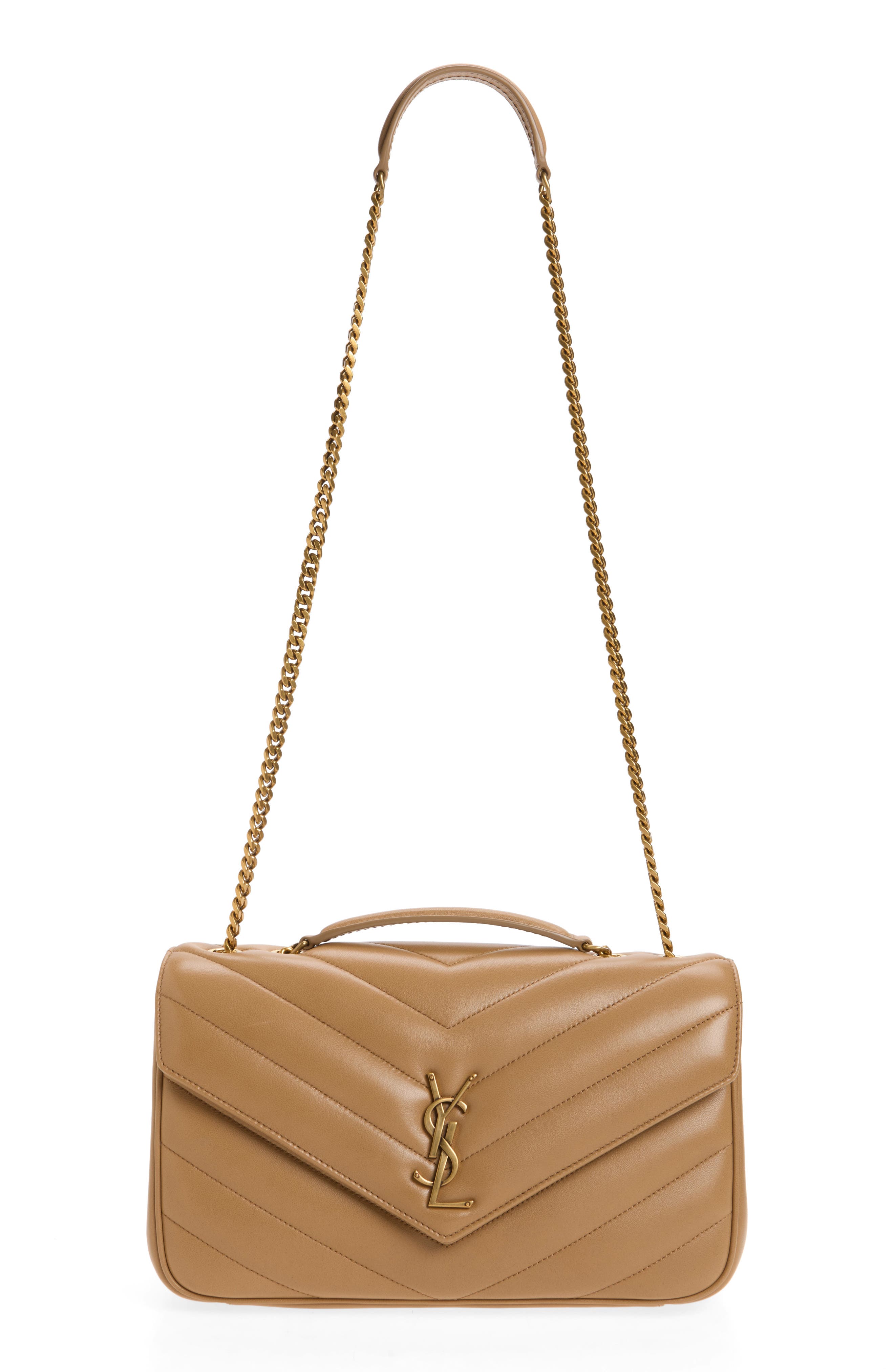 Medium Loulou Quilted Leather Shoulder Bag, Alternate, color, NATURAL TAN