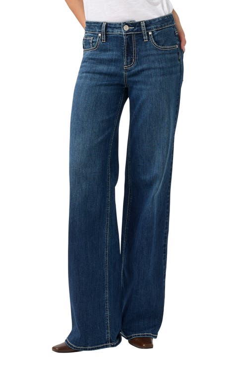 Suki Curvy Mid Rise Wide Leg Jeans