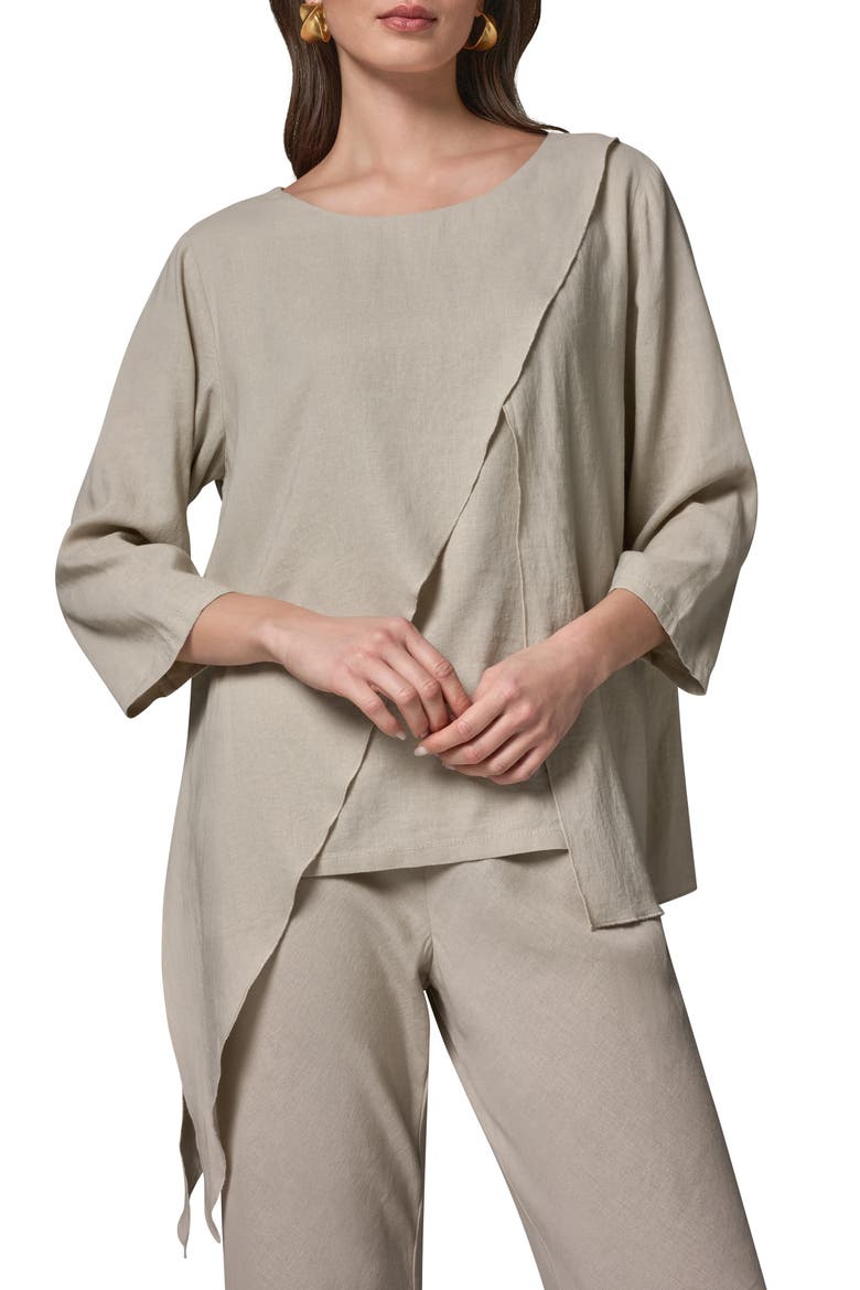 Overlap Wrap Front Top, Main, color, SANDSTONE