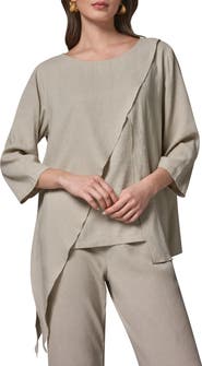 Donna Karan New York Overlap Wrap Front Top