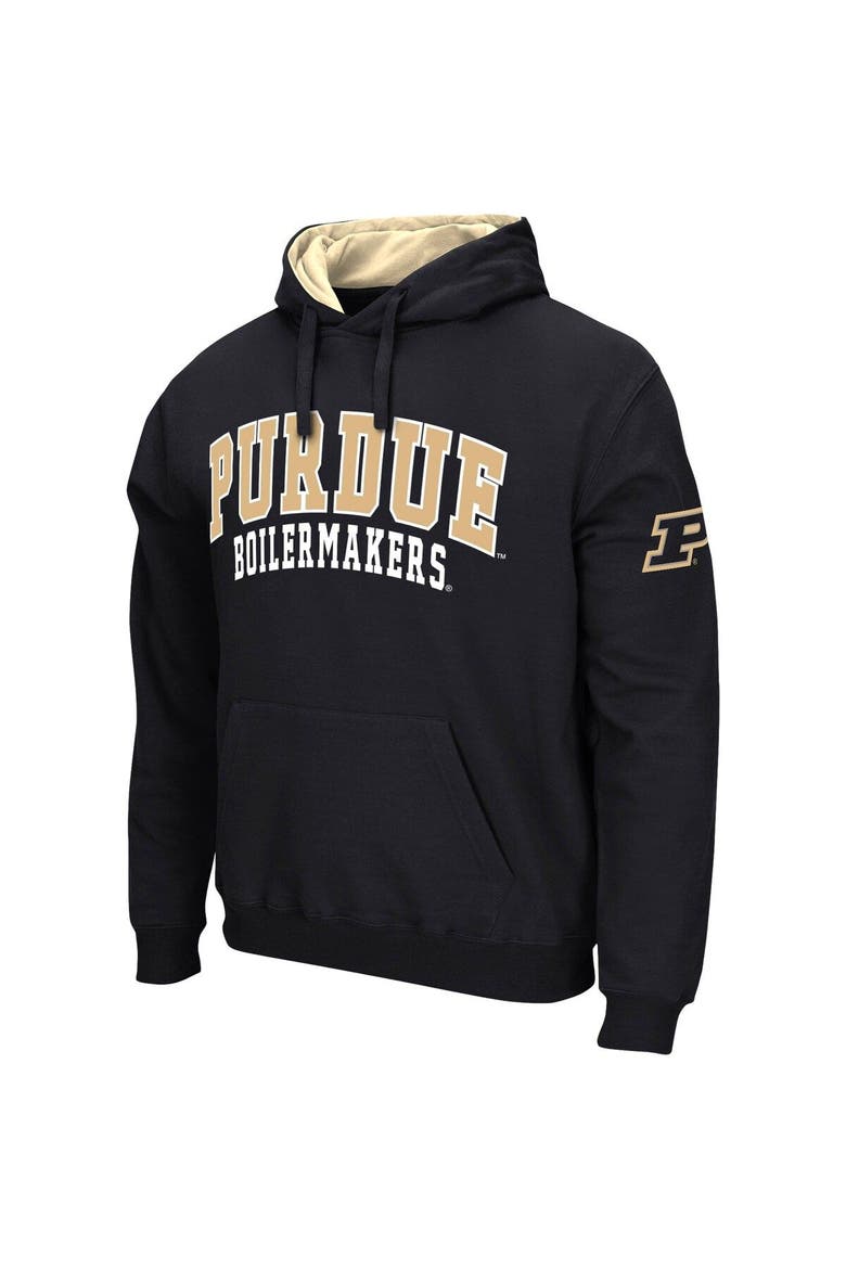 Men's Colosseum Black Purdue Boilermakers Double Arch Pullover Hoodie, Alternate, color, Black