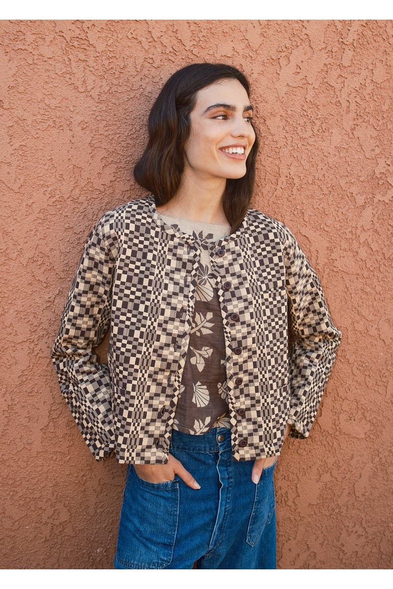 Maira Crew Neck Cardigan, Alternate, color, Compass