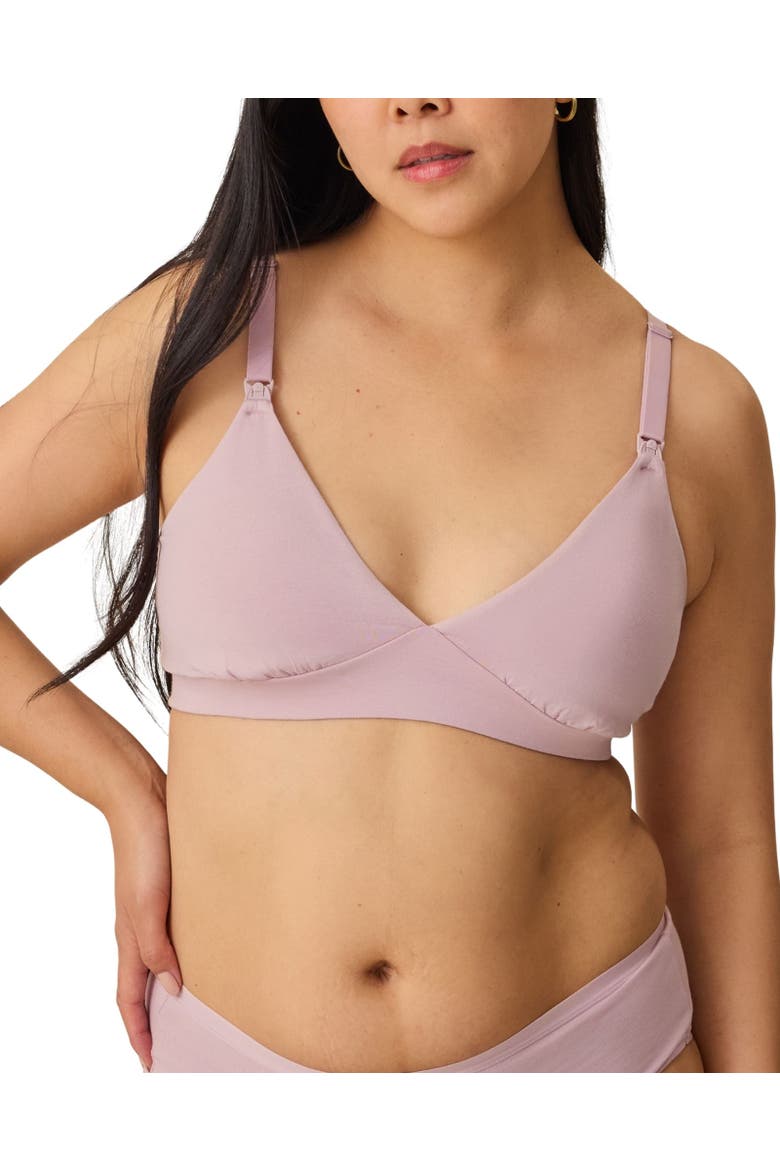 Softstretch Cotton Maternity and Nursing Bralette, Main, color, Lilac Mist