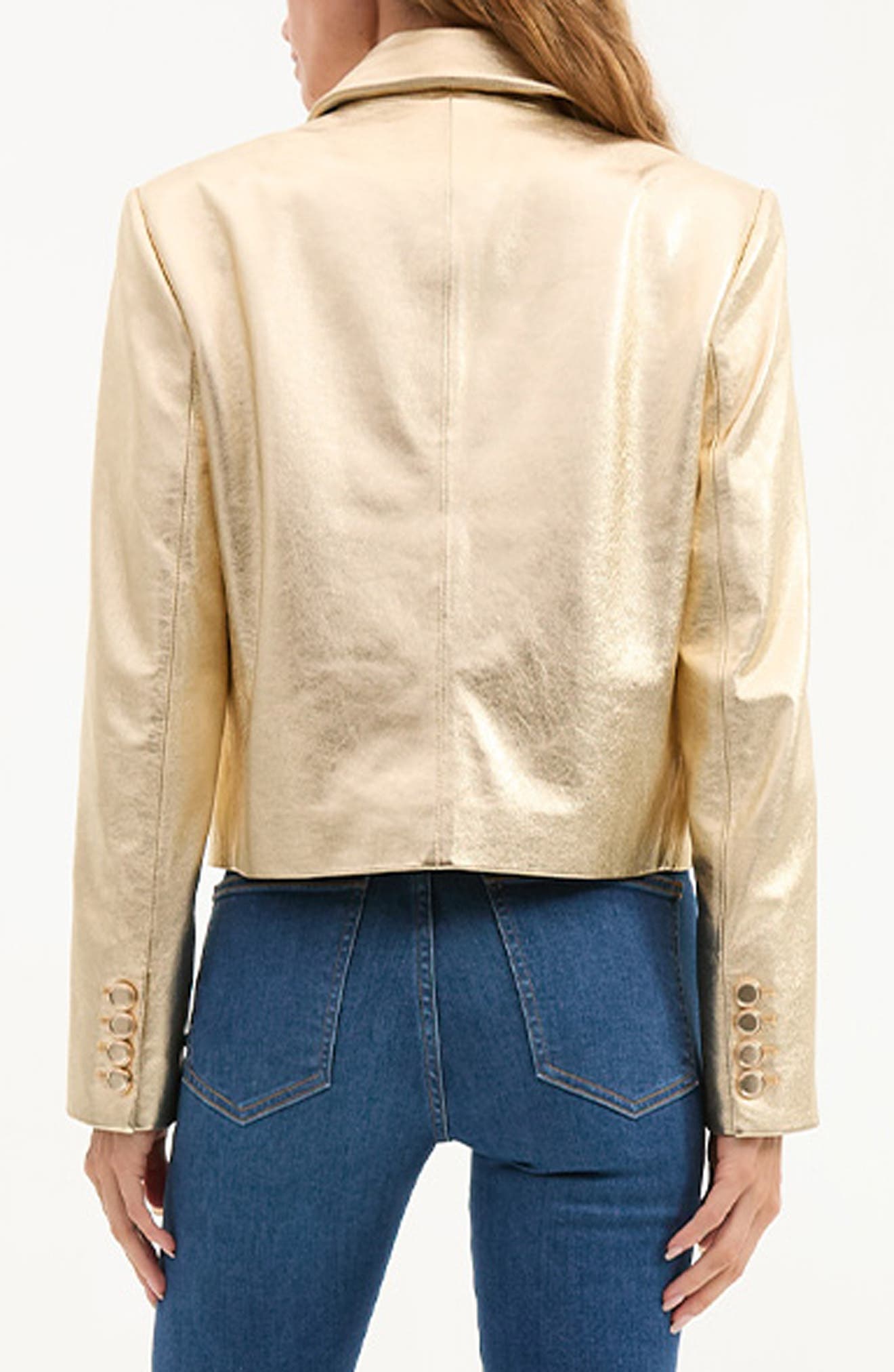 Imogen Metallic Leather Jacket - image 2