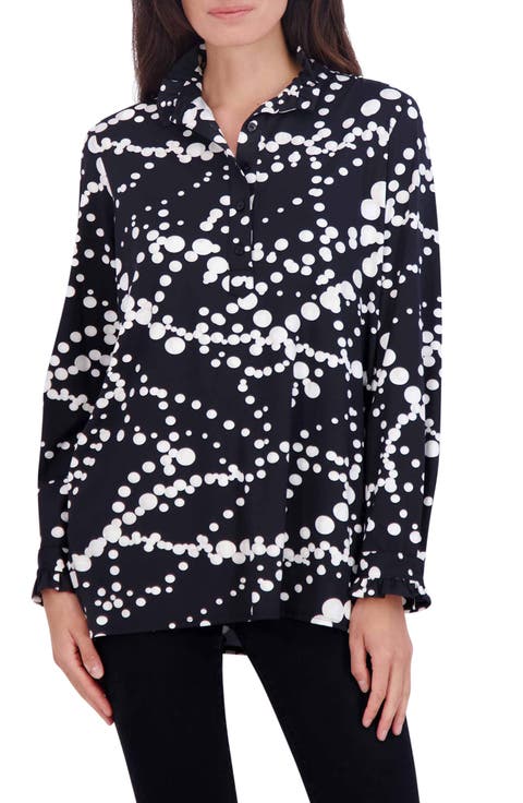 Mia Dot Print Jersey Popover Top