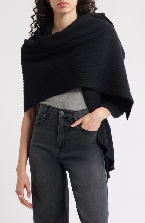 Rib Cashmere Travel Wrap