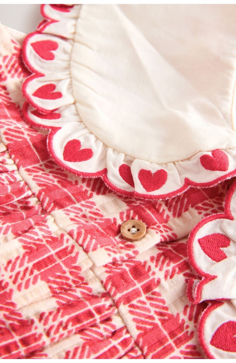 NEXT Kids' Gingham Embroidered Dress, Alternate, color, Pink