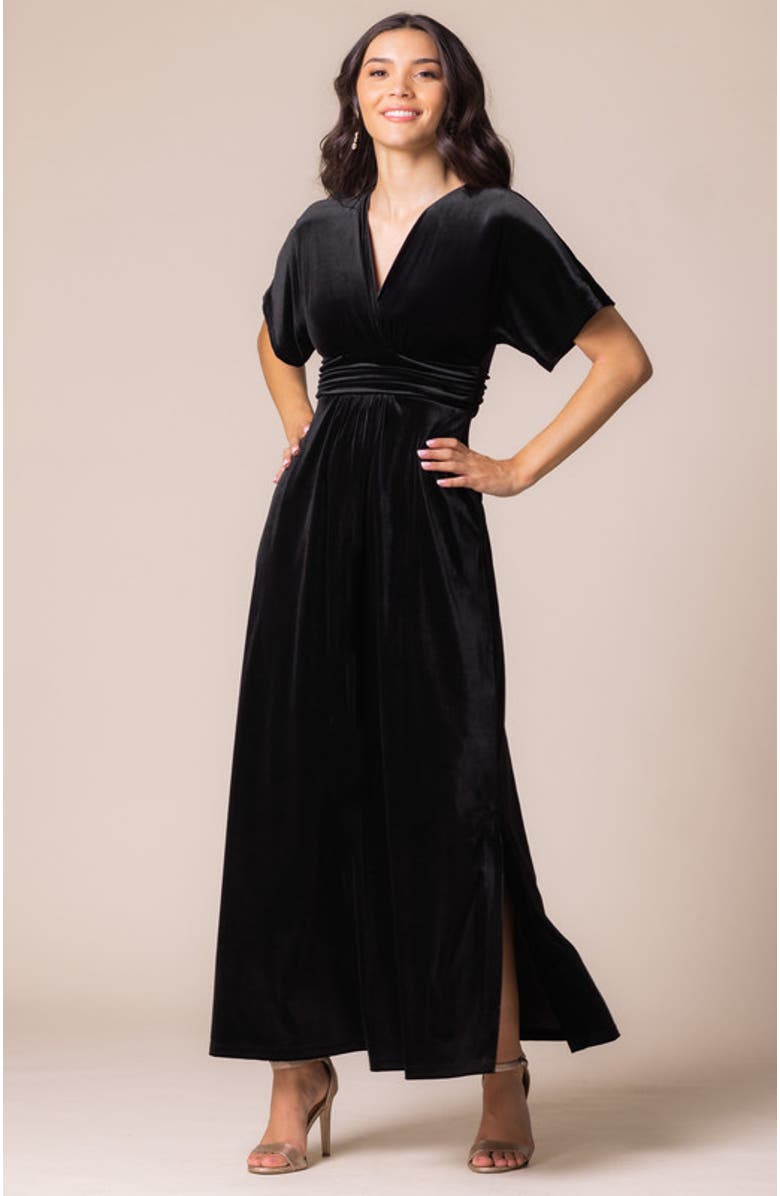 Kiyonna Verona Velvet Evening Gown, Alternate, color, Onyx