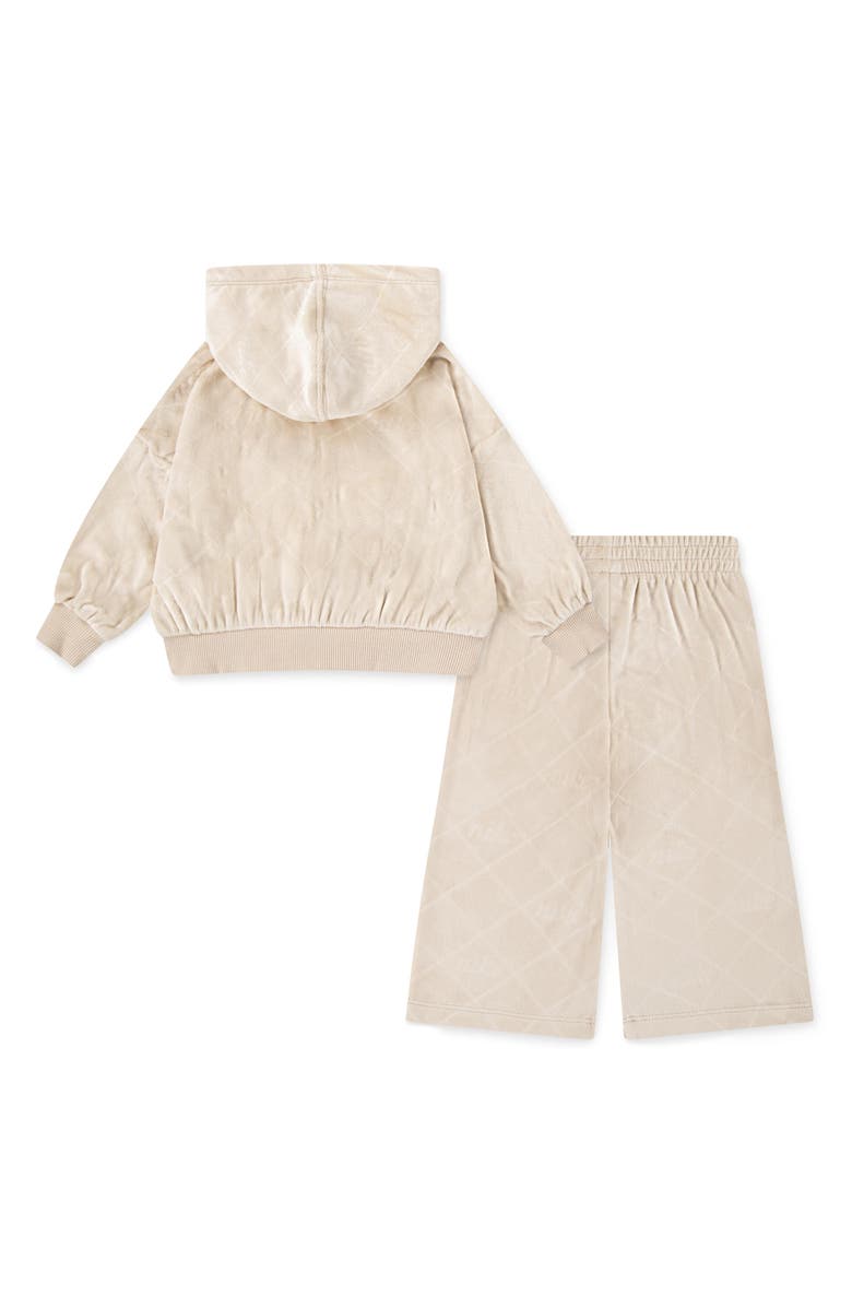 Nike Cozy Velour Monogram Hoodie & Wide Leg Pants Set, Alternate, color, 