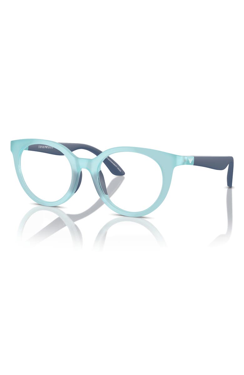 Emporio Armani 47mm Phantos Optical Glasses, Alternate, color, Opaline Azure / Demo Lens