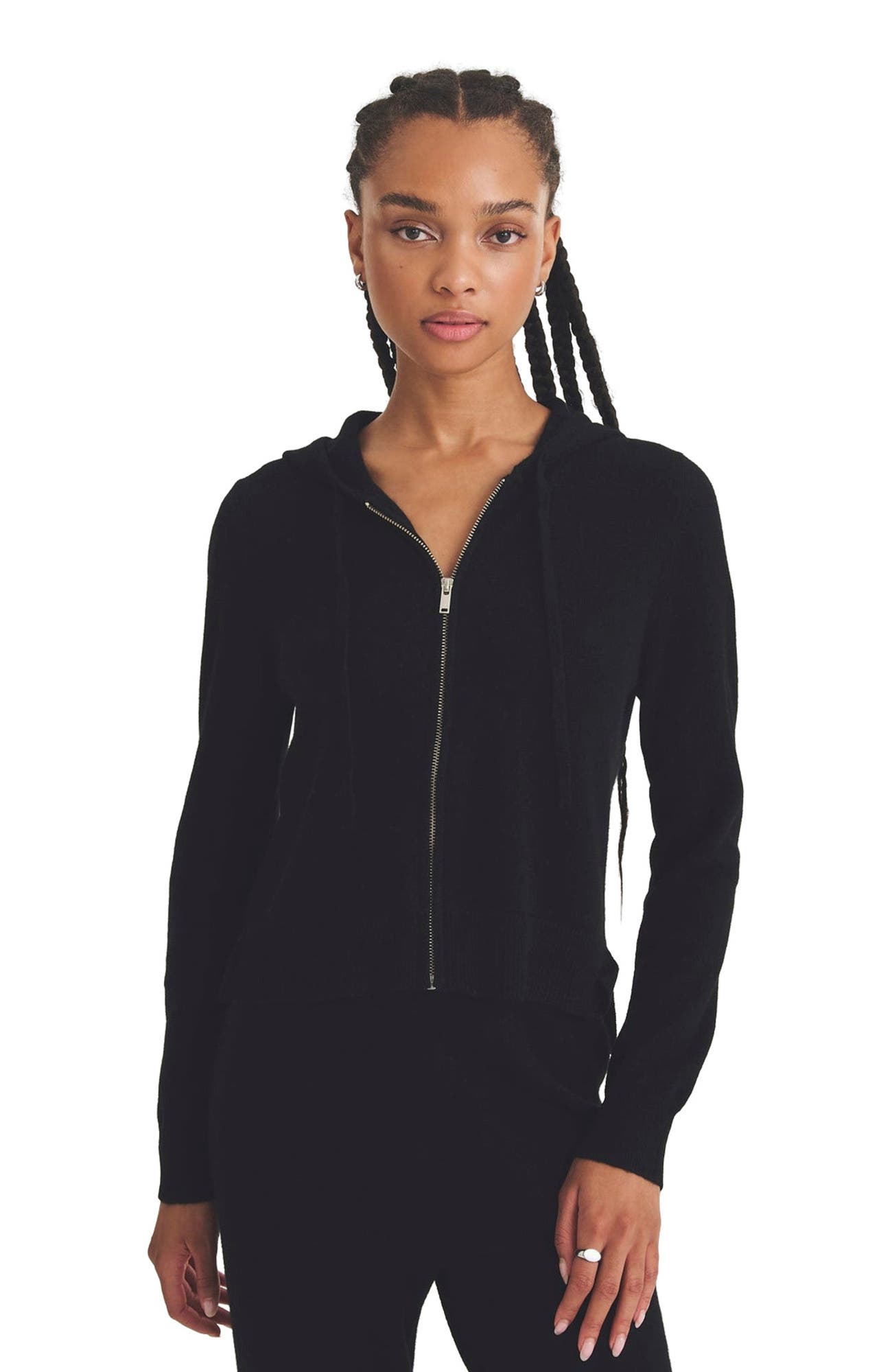 NAADAM Signature Cashmere Cropped Zip Up Hoodie (Women) | Nordstrom