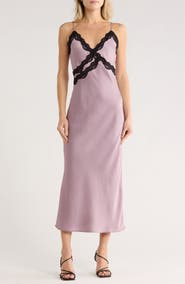 Leith Lace Trim Satin Maxi Dress