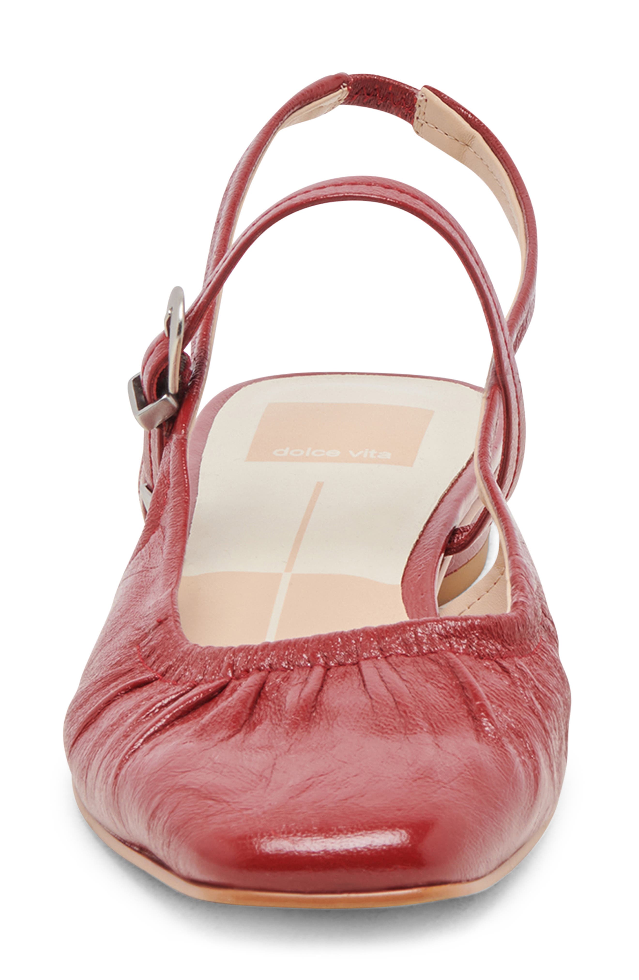 Rianne Slingback Mary Jane Flat, Alternate, color, RED CRINKLE PATENT