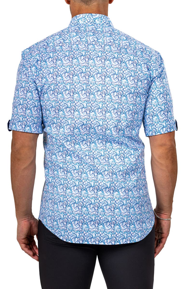 Maceoo Galileo Marthy Short Sleeve Button-Up Shirt, Alternate, color, 