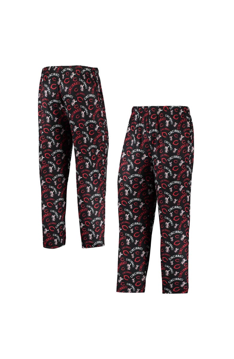 FOCO Men's FOCO Black Cincinnati Reds Cooperstown Collection Repeat Pajama Pants, Main, color,