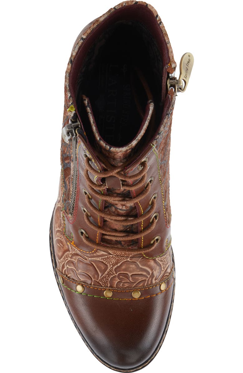 L
Artiste by Spring Step Avyanna Cap Toe Bootie, Alternate, color, Medium Brown Multi