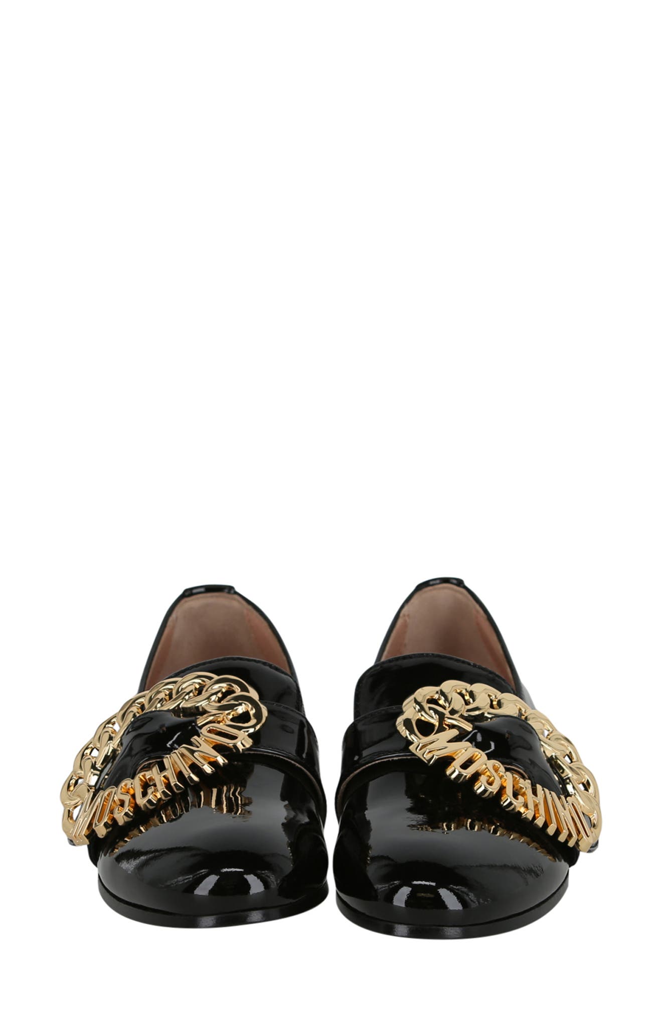 Moschino Logo Chain Loafer, Alternate, color, Black