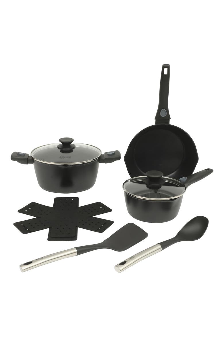13 Piece Nonstick Cookware Combo Set in Matte Black, Main, color, Black