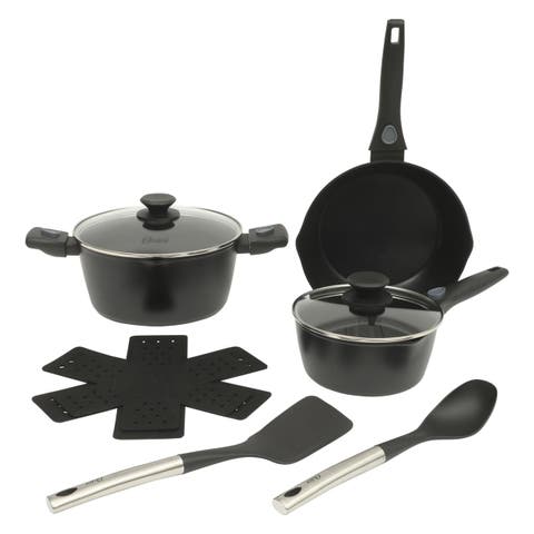 13 Piece Nonstick Cookware Combo Set in Matte Black