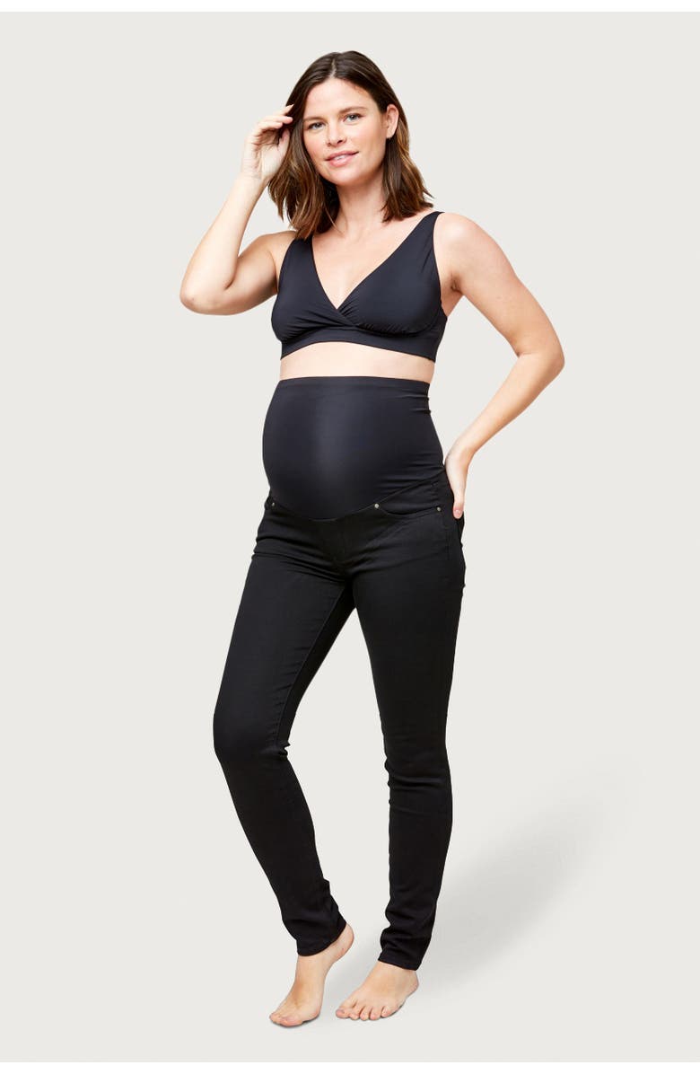 Nom Maternity Soho Maternity Over-the-belly Jeans, Main, color, Black