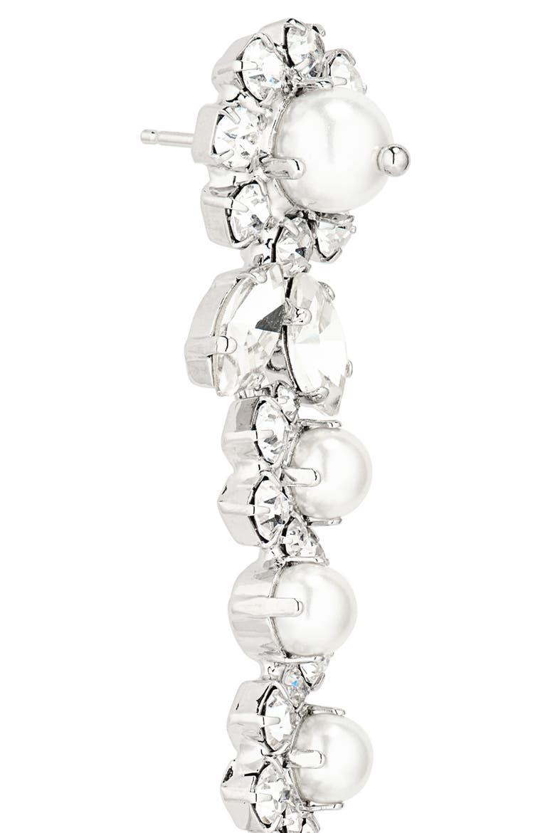 Drip Drop Earrings, Alternate, color, CRYSTAL/ PEARL