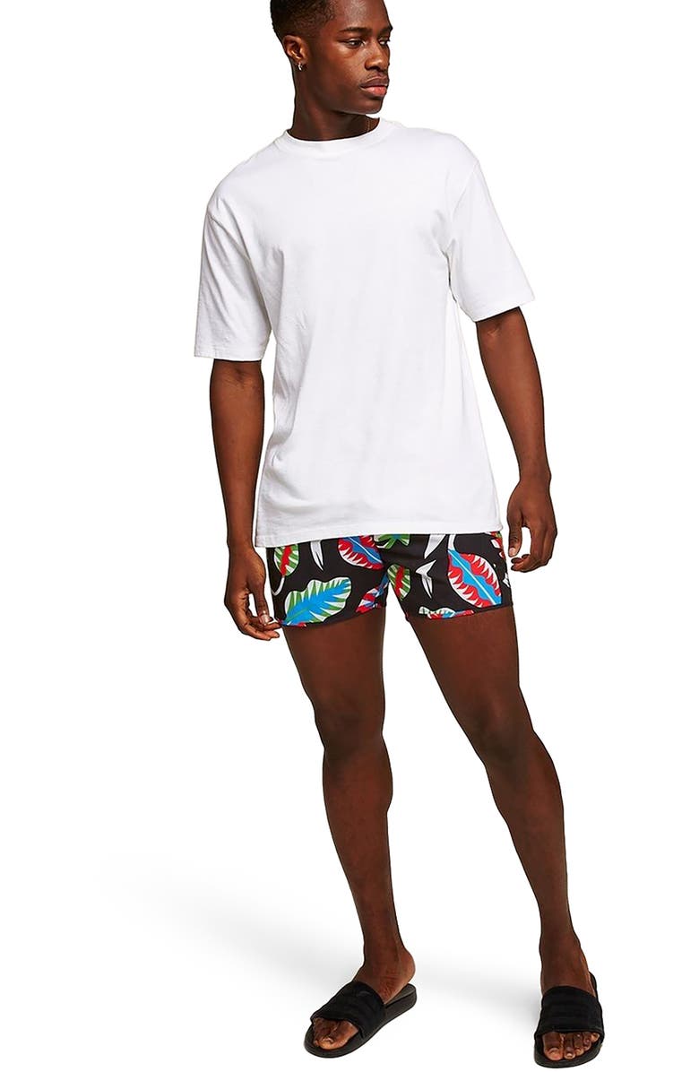 Topman Print Swim Trunks, Alternate, color, 
