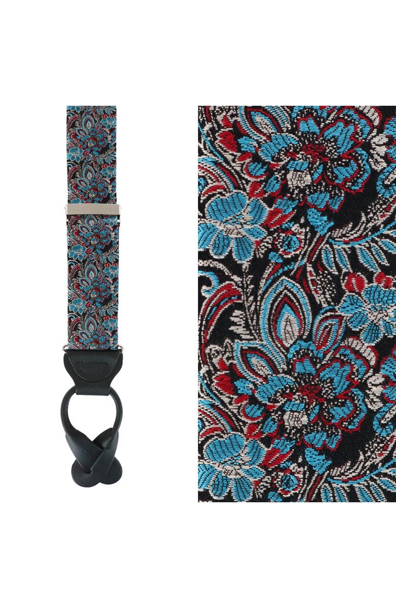 Trafalgar Enzo Exploded Floral Silk Button End Suspenders, Main, color, Multiple Colors